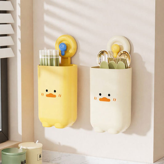 Suction Cup Wall-Mounted Utensil Holder